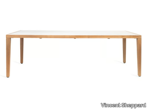 VOLTA - Rectangular teak garden table with ceramic top _ Vincent Sheppard