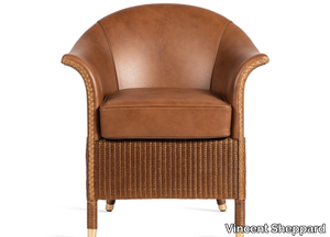 VICTOR XL DELUXE - Leather chair with armrests with integrated cushion _ Vincent Sheppard