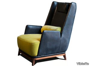 430 OPERA - High-back leather or fabric armchair with armrests _ Vibieffe