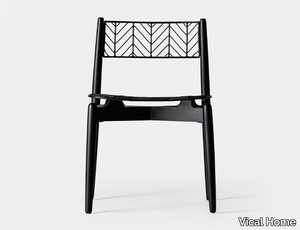 PLISSÉ METAL - Iron and mahogany chair _ Vical Home