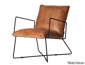 SENNEY - Leather armchair with armrests _ Vical Home