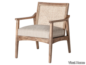 VALHEY - Wooden easy chair with armrests _ Vical Home