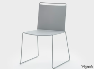 DAISY METAL - Sled base metal chair with linking device _ Viganò