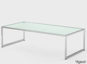 APOLLO - Low rectangular coffee table in metal and glass _ Viganò