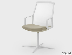 ADELE - Swivel mesh office chair with armrests with 4-Spoke base _ Viganò