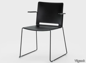 DAISY - Sled base plastic chair with armrests _ Viganò