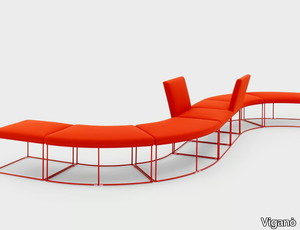 GREG - Modular fabric and metal sofa _ Viganò