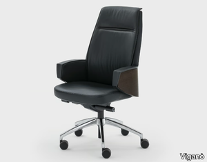 GRACE - Swivel leather executive chair _ Viganò