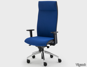 LOGIKA - Recliner trestle-based fabric executive chair _ Viganò
