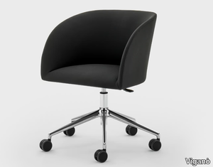 MILLY - Height-adjustable fabric office chair with castors with armrests _ Viganò