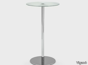 APOLLO - Round high table in metal and glass _ Viganò