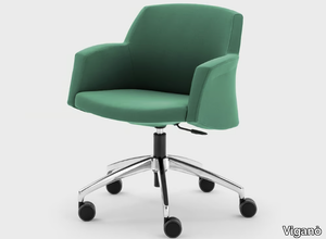 MISS GRACE - Trestle-based fabric office chair with castors with armrests _ Viganò