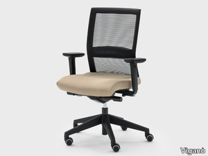 WINNER - Height-adjustable fabric office chair with armrests _ Viganò