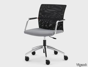 QUEEN MESH - Fabric office chair with castors with armrests _ Viganò