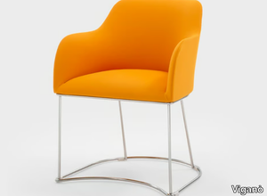 MAGGY - Sled base fabric chair with armrests _ Viganò