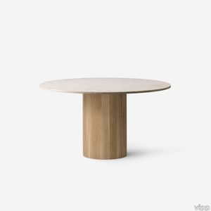 Cabin round table, light oak base