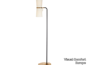 CLARKSON - Brass floor lamp and linen lampshade _ Visual Comfort Europe