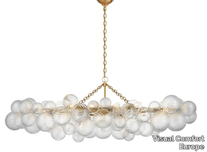 Talia - Large Linear Chandelier in Plaster White with Clear Glass _ Visual Comfort Europe