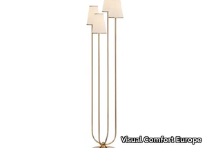 MONTREUIL - Floor Lamp in Gild with Linen Shades _ Visual Comfort Europe