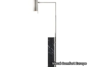 ALMA - Floor Lamp in Polished Nickel and Black Marble _ Visual Comfort Europe