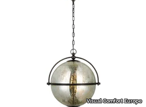 BAYRIDGE - XL Pendant in Aged Iron with Antique Mercury Glass _ Visual Comfort Europe