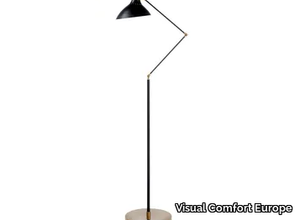 CHARLTON - Floor Lamp in Black and Hand-Rubbed Antique Brass _ Visual Comfort Europe