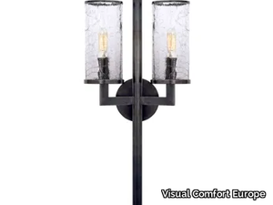 LIAISON - Double Sconce in Bronze with Crackle Glass _ Visual Comfort Europe