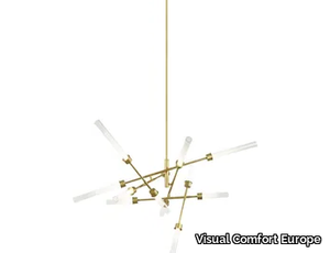LINGER - 12-Light Abstract Chandelier in Natural Brass _ Visual Comfort Europe