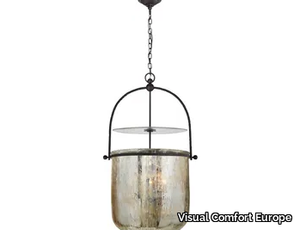 LORFORD SMOKE BELL LANTERN - Smoke Bell Lantern in Aged Iron with Mercury Glass _ Visual Comfort Europe