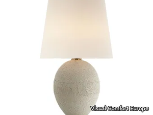 TOULON - Table Lamp in Volcanic Ivory with Linen Shade _ Visual Comfort Europe