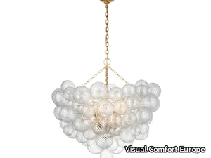 Talia - Grande Chandelier in Gild with Clear Swirled Glass _ Visual Comfort Europe