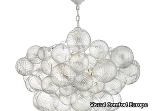 TALIA - Large Chandelier in Plaster White and Clear Glass _ Visual Comfort Europe