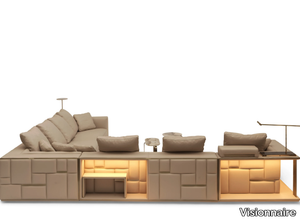 BABYLON RACK - Modular leather sofa _ Visionnaire