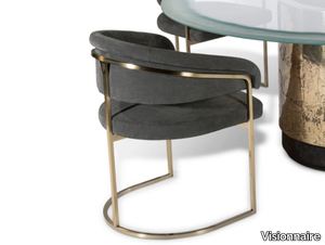 CLEM - Upholstered leather easy chair with armrests _ Visionnaire
