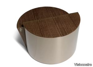 CYBORG - Round steel and wood coffee table _ Visionnaire