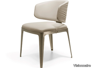 SYBILLA - Leather-covered chair with metal legs _ Visionnaire