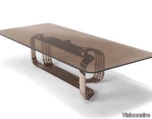 VINCENT - Low rectangular glass coffee table _ Visionnaire