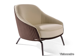 WHITNEY - Upholstered leather armchair with armrests _ Visionnaire