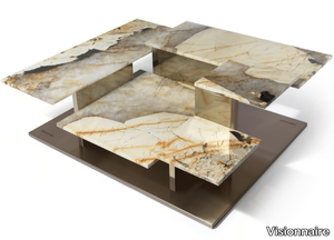 BUILDING - Rectangular marble high side table _ Visionnaire