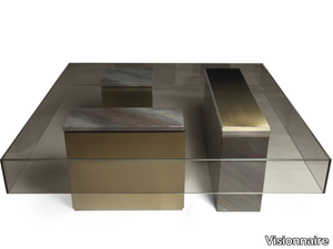 MARTY - Low glass coffee table for living room _ Visionnaire