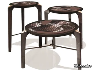 BREEZE - Round iroko garden side table _ Visionnaire