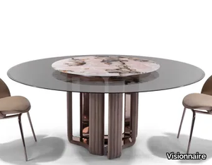 KYLO - Round glass dining table _ Visionnaire