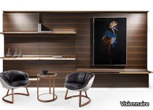 OSBORNE - Sectional wood veneer storage wall with integrated lighting _ Visionnaire