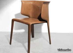 ANASTASIA - Contemporary style upholstered tanned leather chair _ Visionnaire