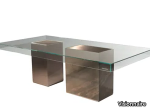 MARTY - Rectangular glass dining table _ Visionnaire