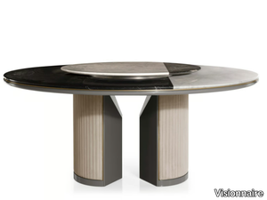 PALACE - Round marble table with Lazy Susan _ Visionnaire