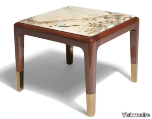 REDDING - Marble and mahogany high side table _ Visionnaire