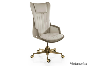 SEKTOR - Swivel leather executive chair with 5-spoke base with armrests _ Visionnaire