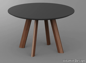 RHOMBI R - Round wooden table _ Vitamin Design