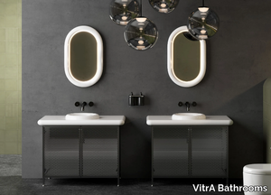 LIQUID - Floor-standing single vanity unit with integrated washbasin _ VitrA Bathrooms